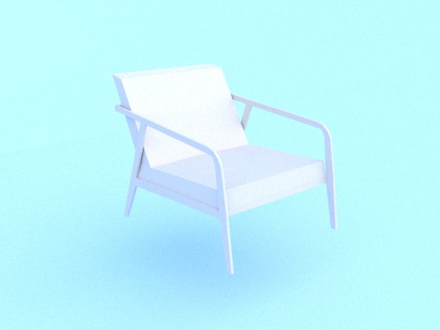 Low poly modern office chair 3D Model