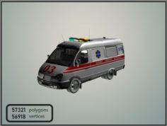 GAZelle 2705 Ukraine Ambulance 3D Model