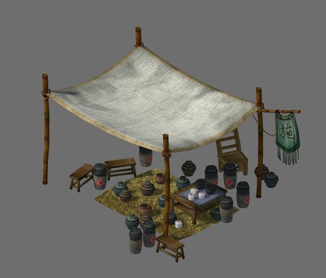 Journey to the West – drug stalls 02 3D Model