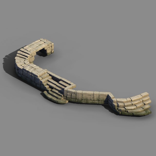 Blacksmith shop – stone ladder 02 3D Model