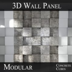 3D Modular 3D Feature Wall Panels Cubes model 3D Model