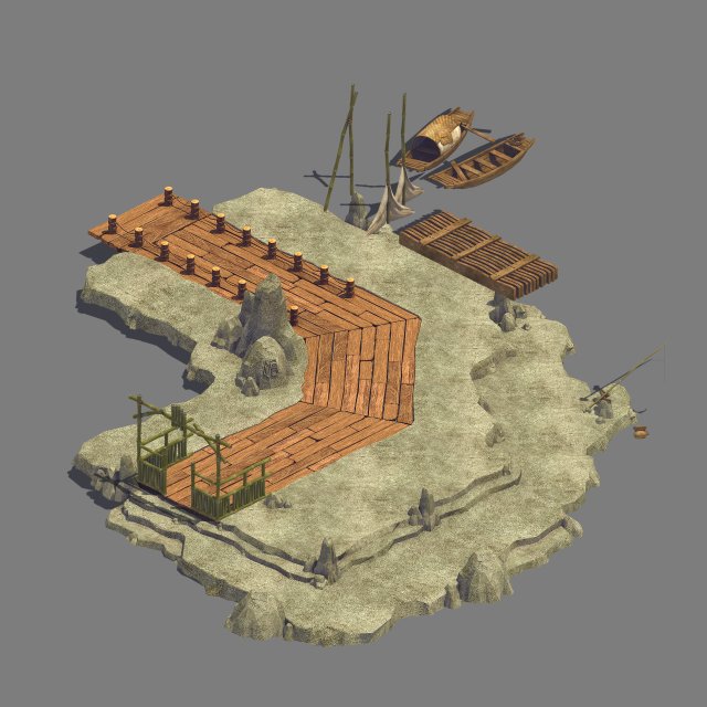 Small – Dock – Dock 03 3D Model