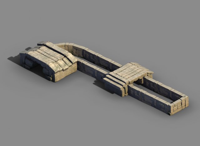 Blacksmith shop – stone ladder 03 3D Model