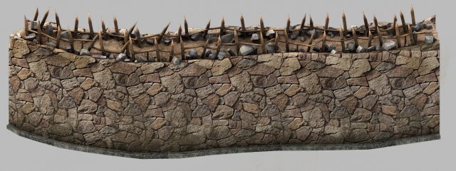 Desert – Building – City Wall 01 3D Model