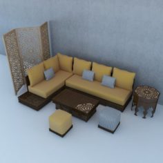 Traditional Moroccan Lounge Complet 3D Model