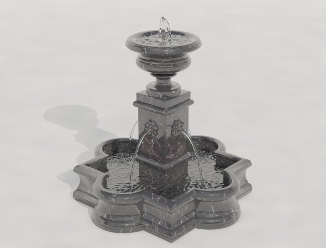 Fountain 21 with water 3in1 3D Model