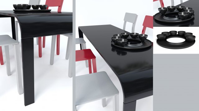 3D Modern Dining Table model 3D Model