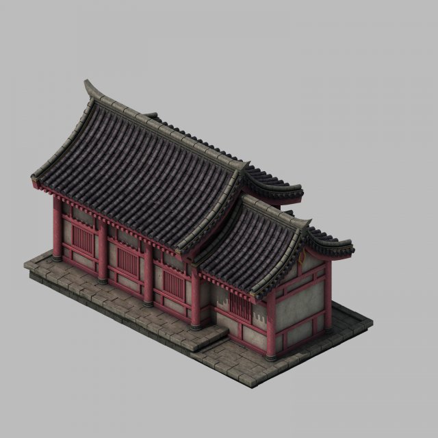 Tang Dynasty Building – with room 01 3D Model