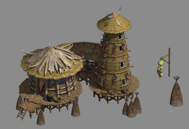 The original tribe – water cabin 02 3D Model