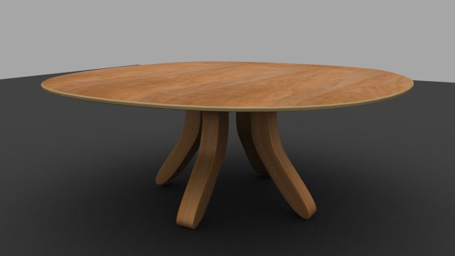 Simple modern wooden 3D table 3D Model