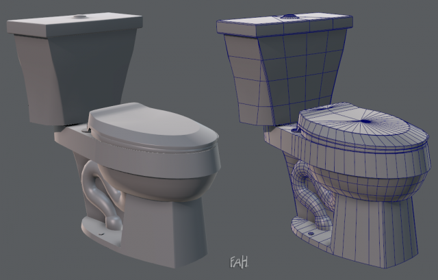 Flush Toilet 3D Model