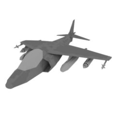 Low poly Harrier jet 3D Model