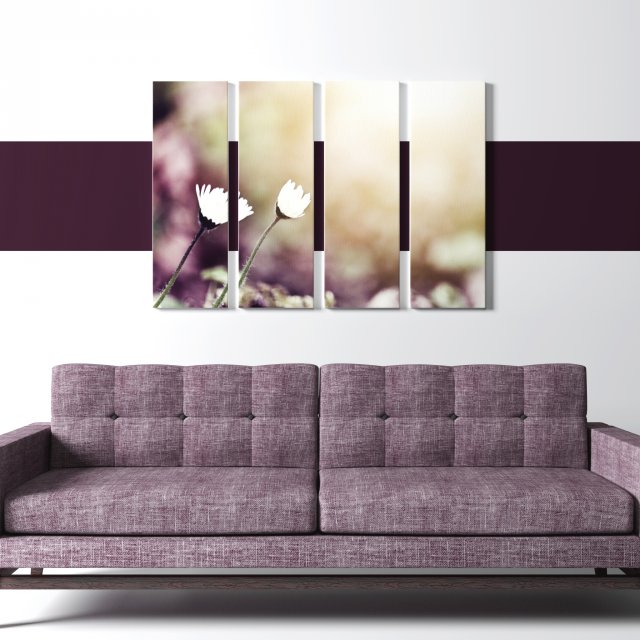 Printed Canvas – Little White Flower 3D 3D Model