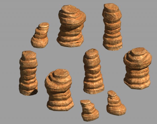 Desert – Mountain – Wind Stone 05 3D Model