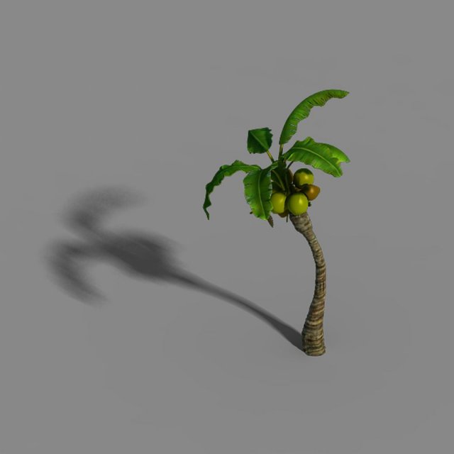 Empty mulberry – coconut tree bend 02 3D Model