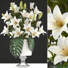 Bouquet of white flowers 3D Model