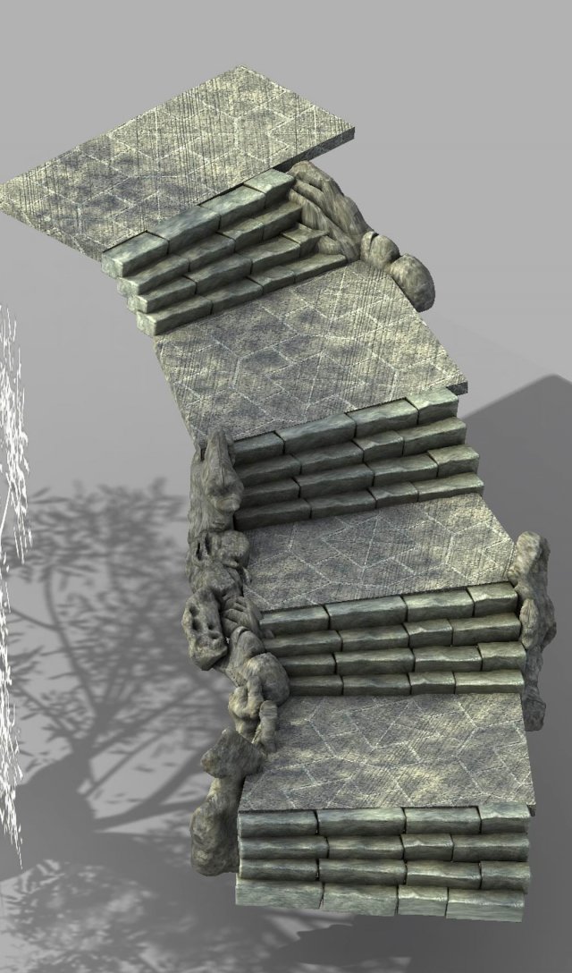 War Corps – Stone Stairs 01 3D Model