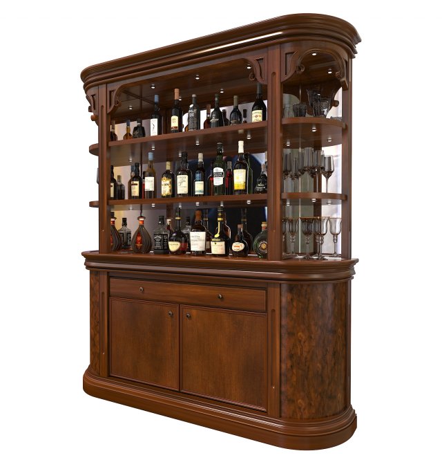 Liquor Display Cabinet 2 3D Model