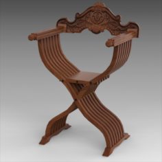 Savonarola Antique X Chair 3D Model