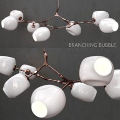 Branching bubble 7 lamp by Lindsey Adelman MILK COPPER 3D Model