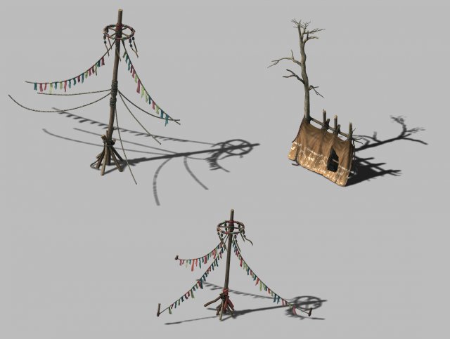 The original tribe – tent – ribbon 01 3D Model