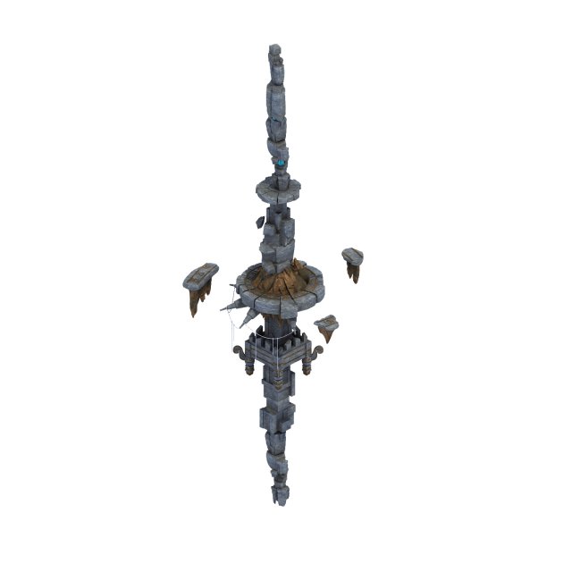 Recruit mountains – large stone columns 3D Model