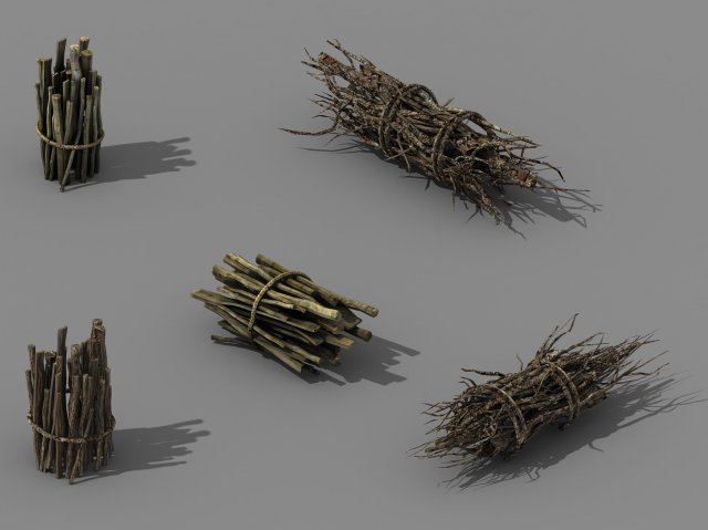 Fairy Mountains – wood – wood fire 01 3D Model