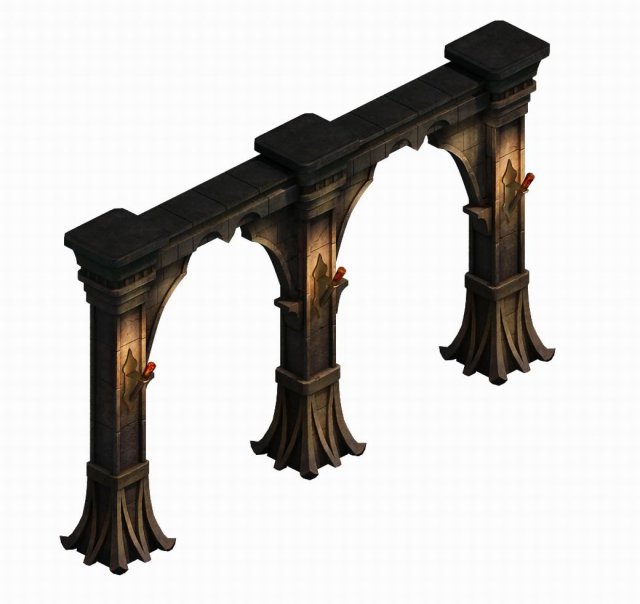 Evil creatures – stone pillars 3D Model