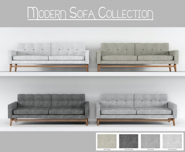 Modern Sofa Collection 3D Model