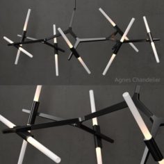 Agnes Chandelier 14 lights black 3D Model