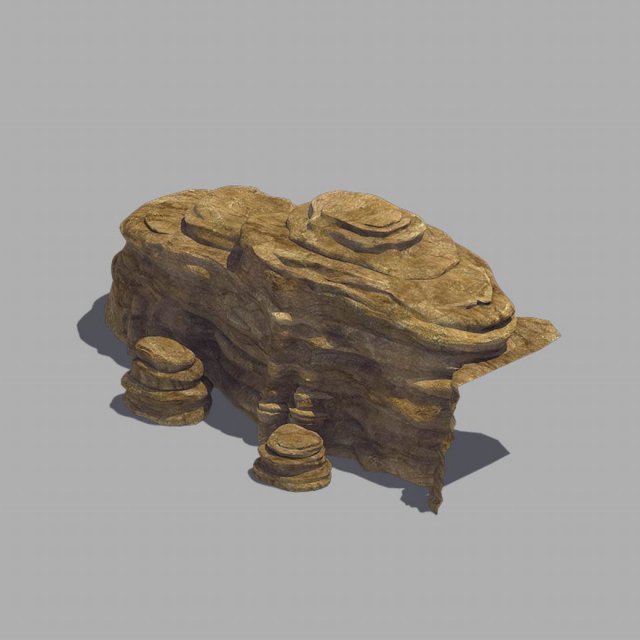 Stone – Large Weathered Stone 04 3D Model