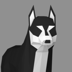 Low poly Siberian Husky Rigged 3D Model