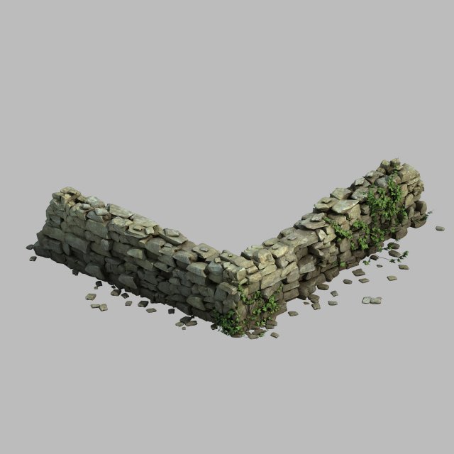 Rui wall – stone wall 3D Model