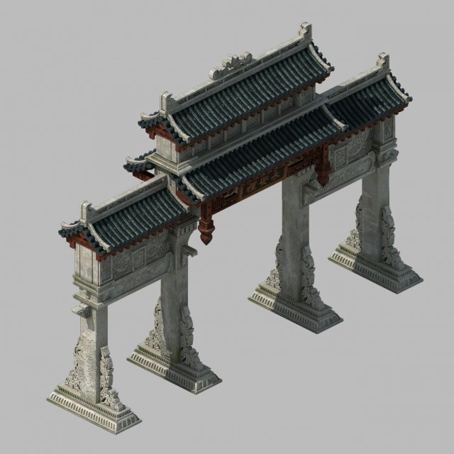 Tang Dynasty – Architecture – Archway 3D Model