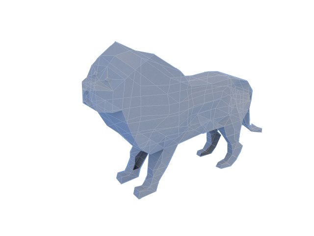 Very low poly lion 3D Model