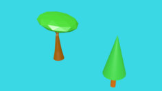Trees low poly 3D Model