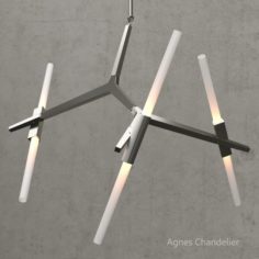 Agnes Chandelier 6 lights silver 3D Model