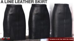 A Line Leather Skirt 3D Model
