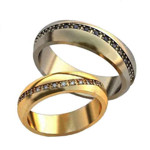 Golden Wedding Rings 529 3D Model