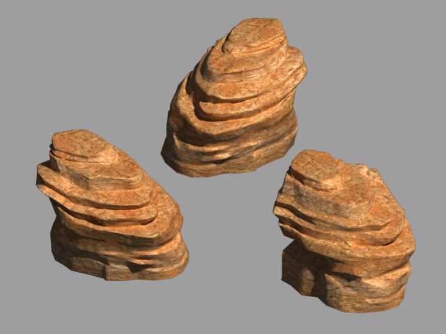 Desert – Mountain – Wind Stone 02 3D Model