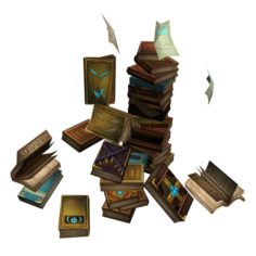 Library – Heap of messy books with ghosts 3D Model