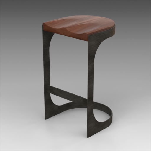 Baxter Stool Noir 3D Model