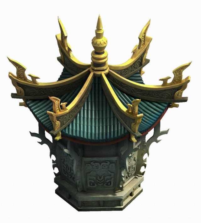 Demon Palace – Decorative Tower 01 3D Model
