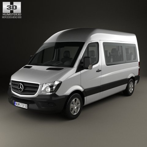 Mercedes-Benz Sprinter Passenger Van SWB HR with HQ interior 2013 3D Model