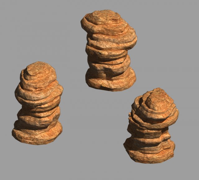 Desert – Mountain – Wind Stone 04 3D Model