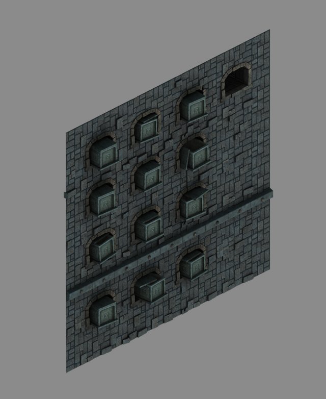 Underground – palace – walls 03 3D Model