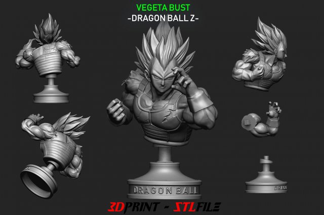 Vegeta Bust – dragonball Z 3D Model