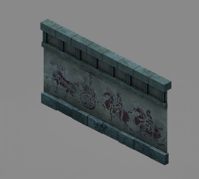 Underground – palace – walls 02 3D Model