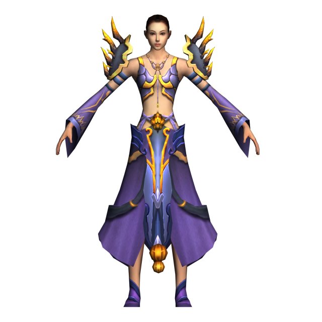Game 3D Character – Female Mage 05 3D Model