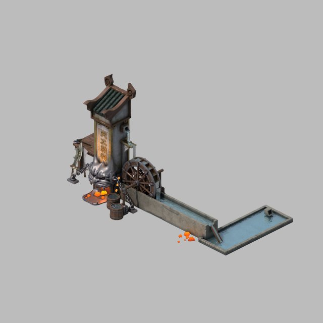 Blacksmith shop – Steel stove 01 3D Model